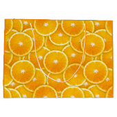 Orangefarbene Scheiben Große Geschenktüte (Rückseite)