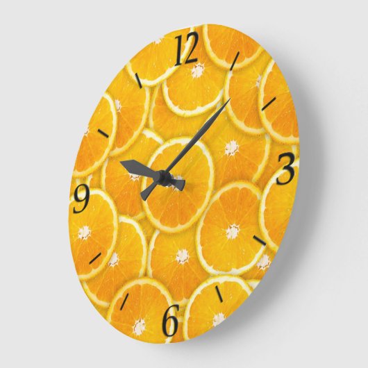 Orangefarbene Scheiben Große Wanduhr (Winkel)