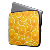 Orangefarbene Scheiben Laptopschutzhülle (Vorderseite Links)