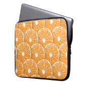 Orangefarbene Scheiben Laptopschutzhülle (Vorderseite Links)