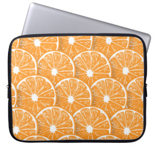 Orangefarbene Scheiben Laptopschutzhülle