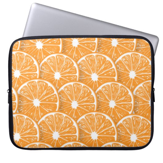 Orangefarbene Scheiben Laptopschutzhülle (Vorderseite)