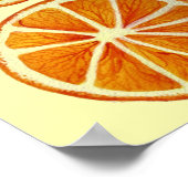 Orangefarbene Scheiben Makro Frucht Pop Art Poster (Ecke)