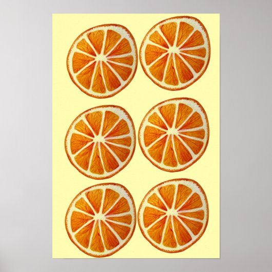 Orangefarbene Scheiben Makro Frucht Pop Art Poster (Vorne)