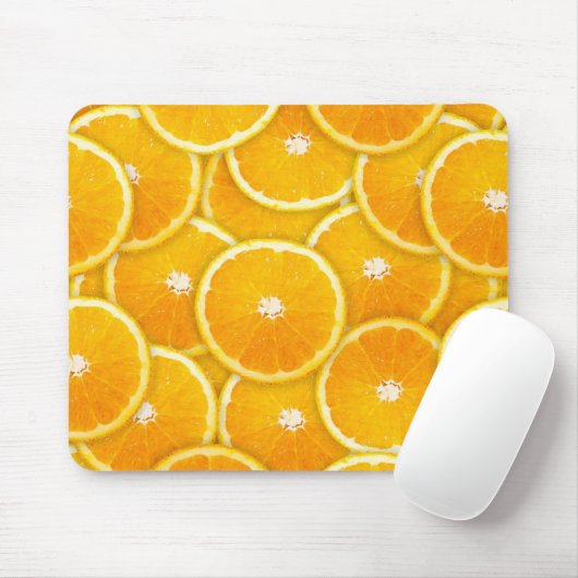 Orangefarbene Scheiben Mousepad (Mit Mouse)