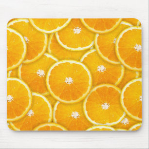 Orangefarbene Scheiben Mousepad