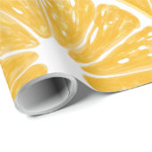 Orangefarbene Scheiben, Muster tropischer Früchte Geschenkpapier (Rolleneckpunkt)