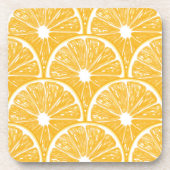 Orangefarbene Scheiben, Muster tropischer Früchte Getränkeuntersetzer (Vorderseite)