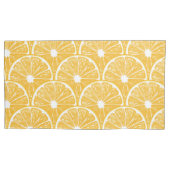 Orangefarbene Scheiben, Muster tropischer Früchte Kissenbezug (Vorderseite-Links)