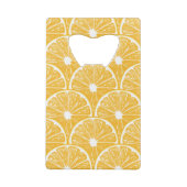 Orangefarbene Scheiben, Muster tropischer Früchte Kreditkartenflaschenöffner (Rückseite)