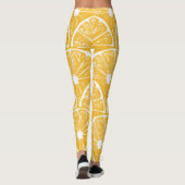 Orangefarbene Scheiben, Muster tropischer Früchte Leggings (Rückseite)
