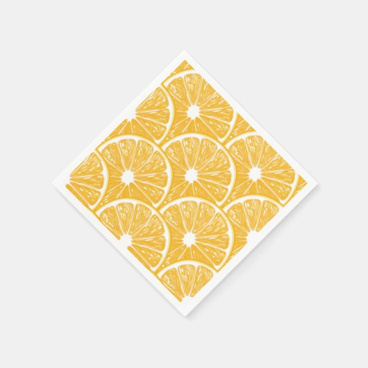 Orangefarbene Scheiben, Muster tropischer Früchte Serviette (Ecke)