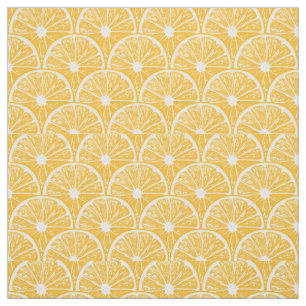 Orangefarbene Scheiben, Muster tropischer Früchte Stoff