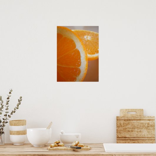Orangefarbene Scheiben Poster (Küche)