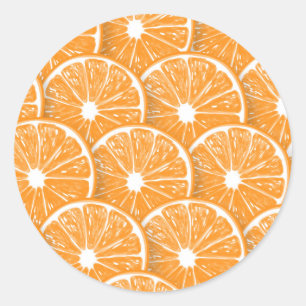 Orangefarbene Scheiben Runder Aufkleber