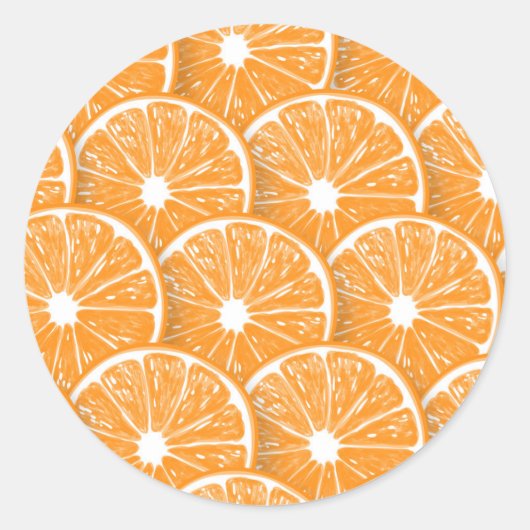Orangefarbene Scheiben Runder Aufkleber (Vorderseite)