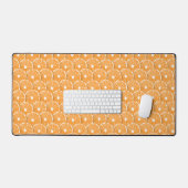 Orangefarbene Scheiben Schreibtischunterlage (Tastatur & Maus)