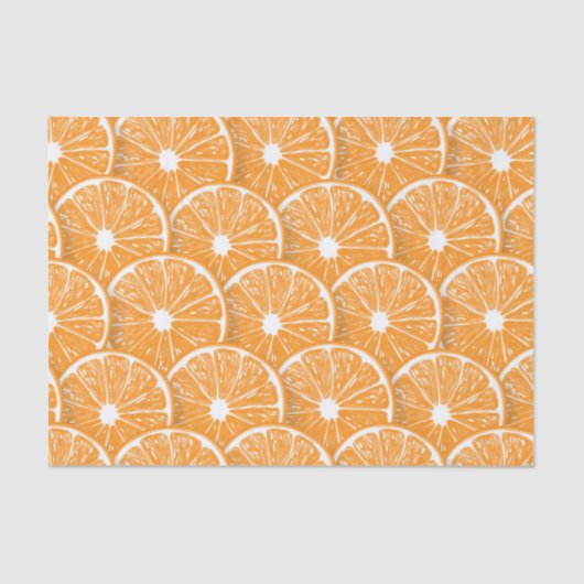 Orangefarbene Scheiben Seidenpapier (Vorderseite)