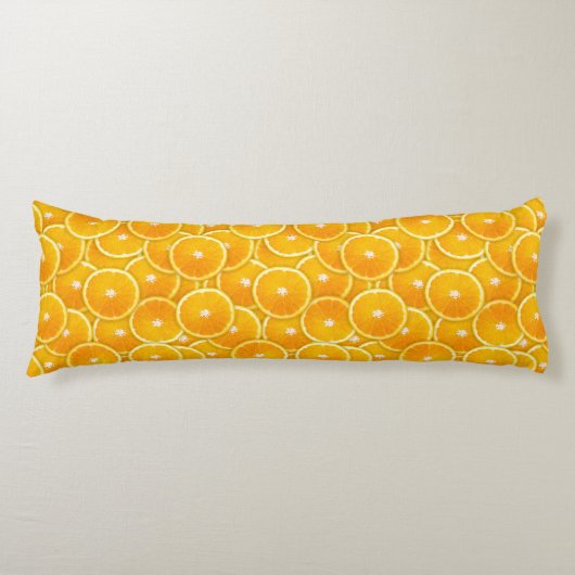 Orangefarbene Scheiben Seitenschläferkissen (Vorderseite)