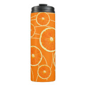 Orangefarbene Scheiben Thermosbecher (Vorderseite)