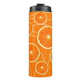Orangefarbene Scheiben Thermosbecher