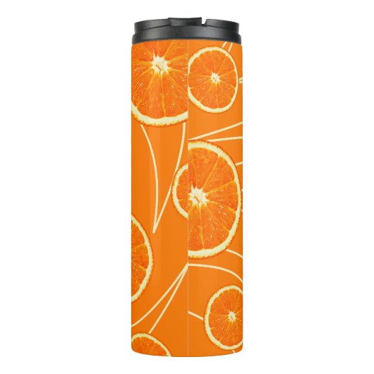 Orangefarbene Scheiben Thermosbecher (Rückseite)
