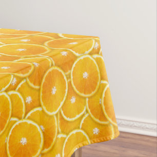 Orangefarbene Scheiben Tischdecke