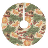 Orangefarbene Scheiben und Gewürze Polyester Weihnachtsbaumdecke (Vorderseite)