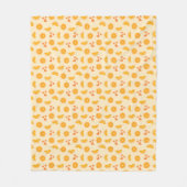 Orangefarbene Scheiben und Herz Fleecedecke (Vorderseite)