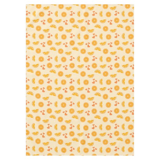 Orangefarbene Scheiben und Herz Tischdecke (Vorderseite)