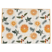 Orangefarbene Scheiben und Kiefer Weihnachten Pers Große Geschenktüte (Rückseite)