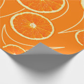 Orangefarbene Scheiben zum Feiern Geschenkpapier (Ecke)