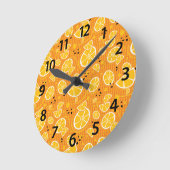 Orangefarbene Schlitzkanten, Illustrationsmuster W Runde Wanduhr (Winkel)