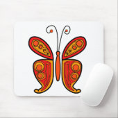 Orangefarbene Schmetterlingsdarstellung Mousepad (Mit Mouse)