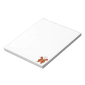 Orangefarbene Schmetterlingsdarstellung Notizblock (Rotiert)