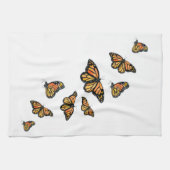 Orangefarbene Schmetterlingswelt Geschirrtuch (Horizontal)