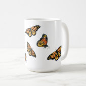 Orangefarbene Schmetterlingswelt Kaffeetasse (VorderseiteRechts)