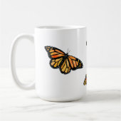Orangefarbene Schmetterlingswelt Kaffeetasse (Links)