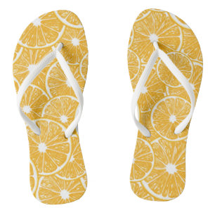 Orangefarbene Schnittmuster Badesandalen