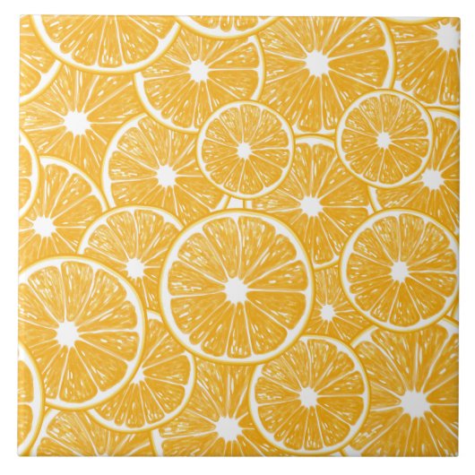 Orangefarbene Schnittmuster Fliese (Vorderseite)