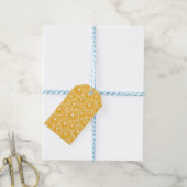Orangefarbene Schnittmuster Geschenkanhänger (Mit Garn)