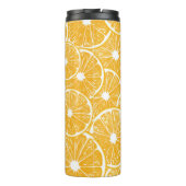 Orangefarbene Schnittmuster Thermosbecher (Rückseite)
