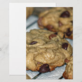 Orangefarbene Schokolade Chip Cookies Briefpapier (Vorne/Hinten)