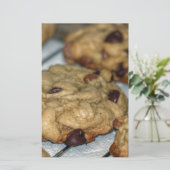 Orangefarbene Schokolade Chip Cookies Briefpapier (Stehend Vorderseite)