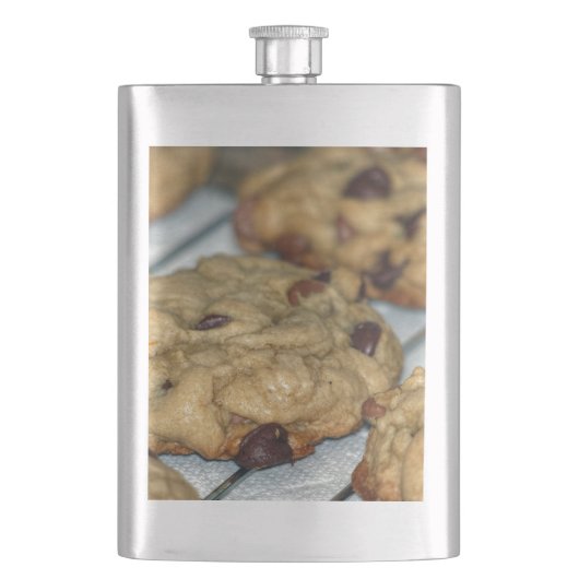 Orangefarbene Schokolade Chip Cookies Flachmann (Vorderseite)