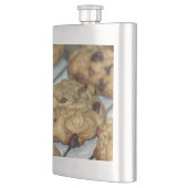 Orangefarbene Schokolade Chip Cookies Flachmann (Links)