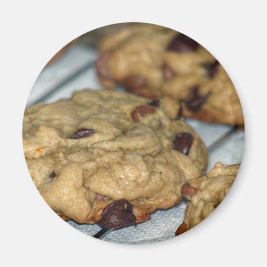Orangefarbene Schokolade Chip Cookies Magnet (Vorne)