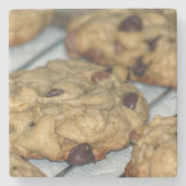 Orangefarbene Schokolade Chip Cookies Steinuntersetzer (Vorderseite)