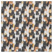Orangefarbene Schwarz-weiße Katzen Stoff (Nahaufnahme)