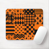 Orangefarbene schwarze gemischte Muster - Designmu Mousepad (Mit Mouse)